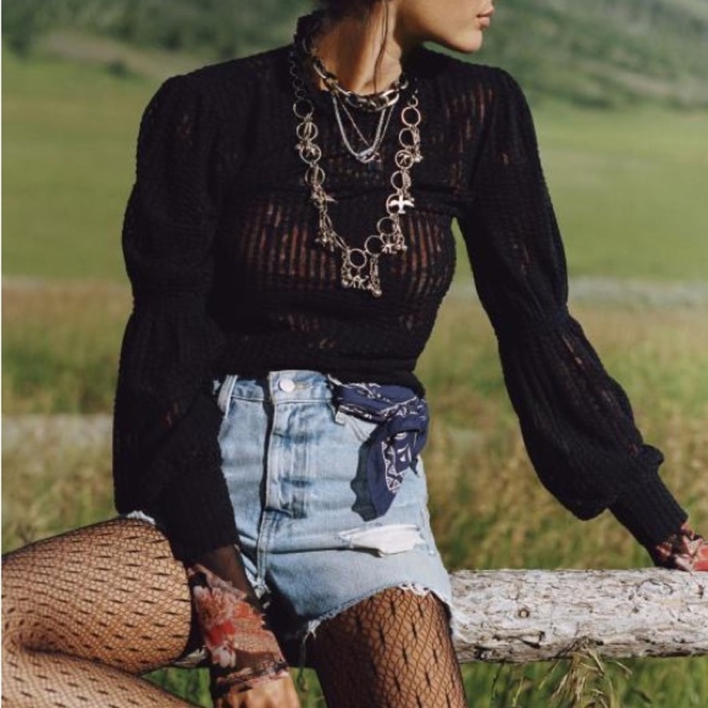 Urban outfitters sheer mock neck